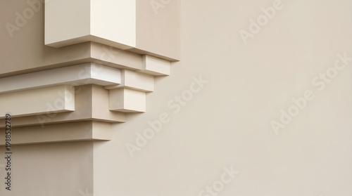 Beige architectural detail with layered molding.