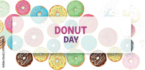 Donut Day, colorful donuts, sweet treats, dessert icons