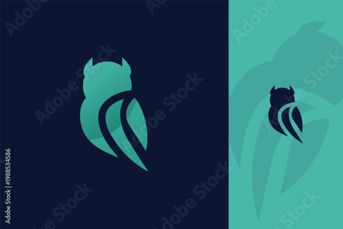 Premium Gradient Owl Logo Modern Animal Wildlife Wisdom Brand Vibrant Identity Vector Template
