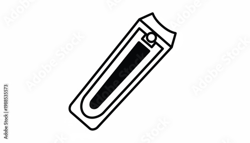 Pencil sharpener icon with bold black outline and inner blade shape for simple educational UI graphics