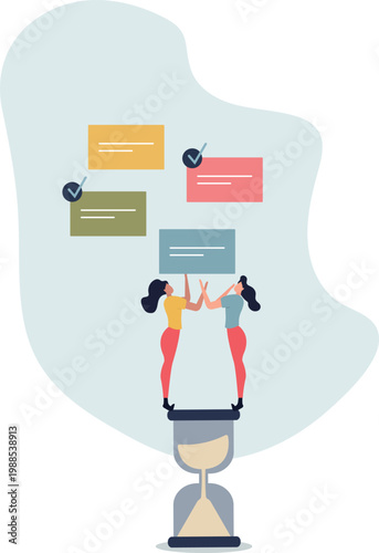 scheduling work tasks.Business and organization concept.person's life situation and his activities.