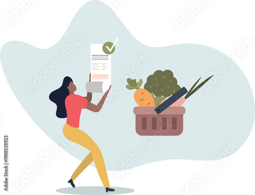 Character buying fresh organic vegetables, paying for an order .person's life situation and his activities.