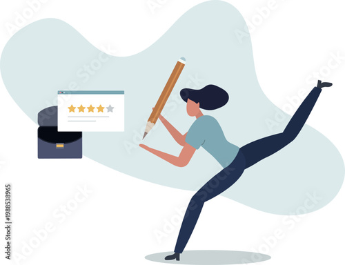 Feedback and review.Character giving positive feedback.person's life situation and his activities.