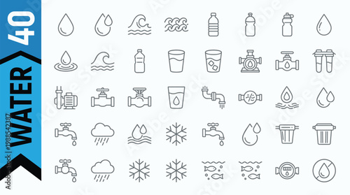 Set of vector icons for web design collection of symbols and pictograms