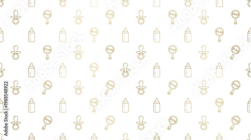 Seamless lightbulb pattern with golden outlines on a clean white background for stylish graphic design projects
