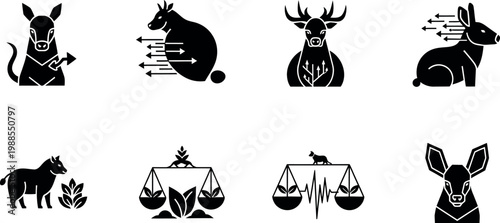 Minimalist heart with animal paw print vector, black pet love silhouette icon, veterinary and animal rescue symbol for logo design