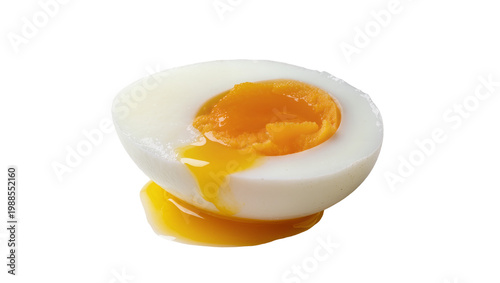 Tableau sur toile Soft boiled egg with runny yolk, isolated on transparent background