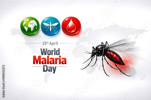 World Malaria Day awareness campaign with mosquito