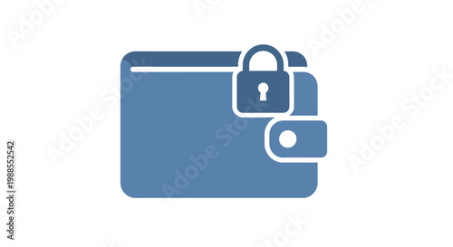 Secure wallet with padlock and card.