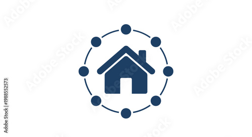 Smart home automation technology concept icon.