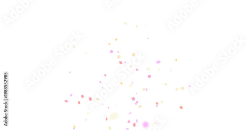 4K Blurred colorful confetti rain and explosion. celebrating background transparent PNG.
