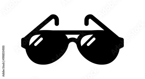 Black Sunglasses Icon with Reflective Highlights