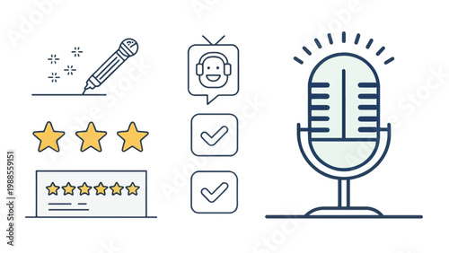 Generic Microphone Vector Illustration for General Audio Recording and Communication Needs