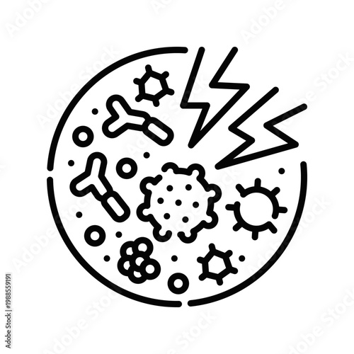 Dysbiosis Icon Professional UI Symbol for Microbiome Imbalance, Bacterial