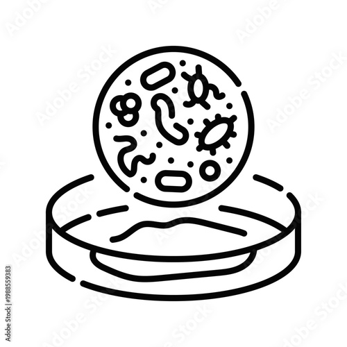 Culturing Icon Professional UI Symbol for Cell Propagation, Bacterial Culture