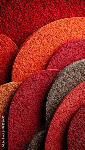 Textured Semicircles in Warm Tones: Abstract Background of Colorful Arcs
