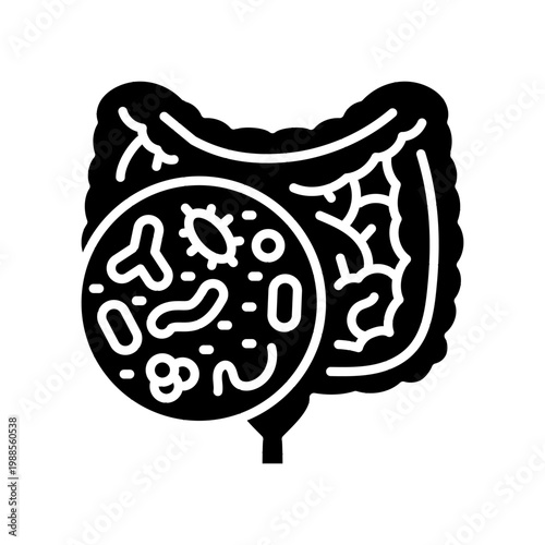 Gut Microbiome Icon Professional UI Symbol for Gastrointestinal Health