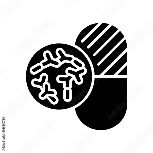 Probiotics Icon Professional UI Symbol for Beneficial Bacteria Supplements