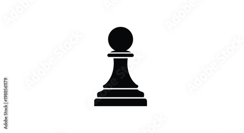 A stark silhouetted image showcases a single black pawn chess piece against a white background