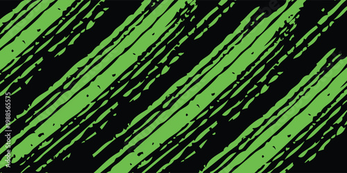 Tata letak vektor hijau dengan garis-garis datar pada latar belakang hitam. Garis ilustrasi bersinar dekoratif emas netral