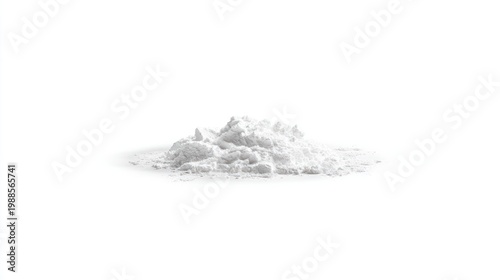 Pile of white powder isolated on white background for design and concept