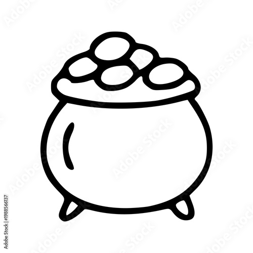 st. patrick's day cauldron full of coins vector	