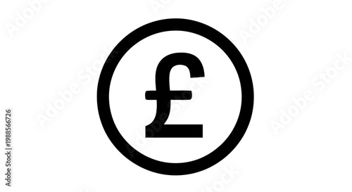 Vector illustration of british pound sterling currency symbol icon on a transparent background