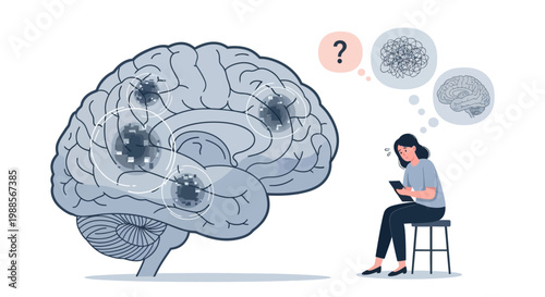 person struggling with confused thoughts and brain health.