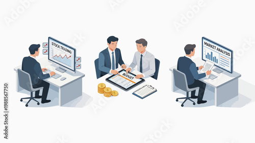 Business professionals working in office
