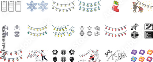 Christmas lights, snowflakes, and string lights technology