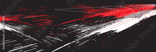 Tire tracks. Abstract wheel braking distance, tread silhouette brush. Isolated vector strip of cars or motorbikes. Vehicle tires, rubber road track, vector