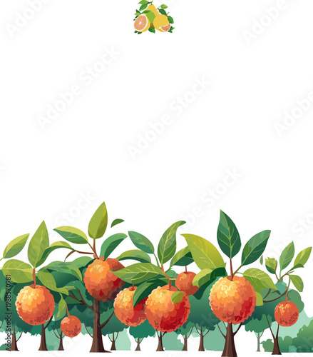 Lychee plantation concept illustrating environmental responsibility in fruit cultivation
