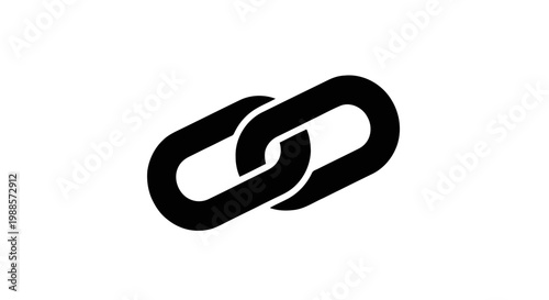 Vector illustration of black chain link icon on a transparent background