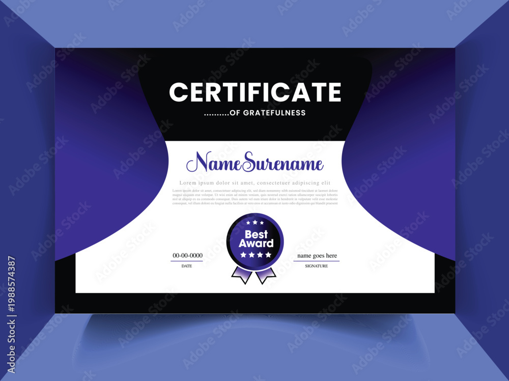 Fototapeta premium Modern Abstract Certificate Template Background