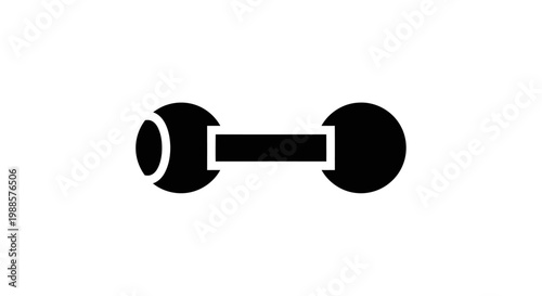Black dumbbell icon on white background.