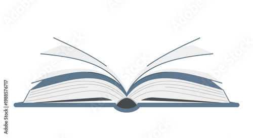 Open book with white pages.