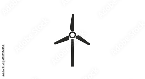 Black silhouette of a wind turbine.
