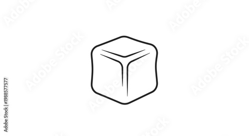 A simple black line drawing of cube.