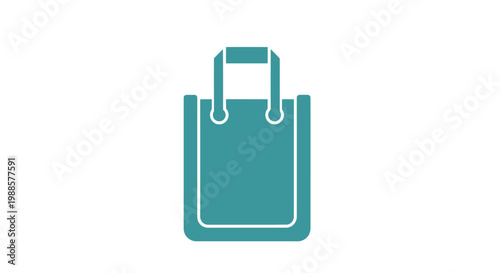 Teal colored reusable shopping bag icon.