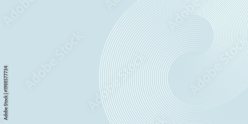 Modern abstract background. Shiny white gradient circle lines. Minimal geometric pattern. Simple graphic element. Futuristic concept. Suit for cover, poster, banner, brochure, flyer, header, website