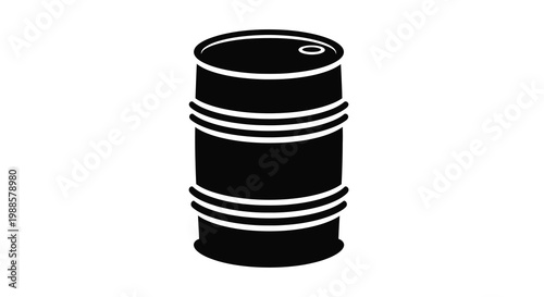 A simple black and white silhouette depicts a cylindrical oil drum with a centered bung hole
