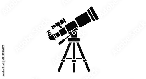 Vector illustration of telescope icon, simple style on a transparent background