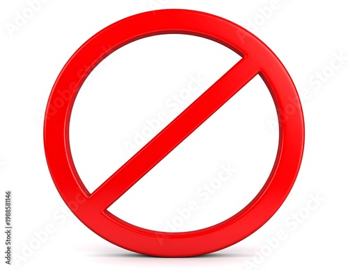 Free Download Red circle with diagonal slash. 3D rendering of a prohibitory sign - GFXLoad