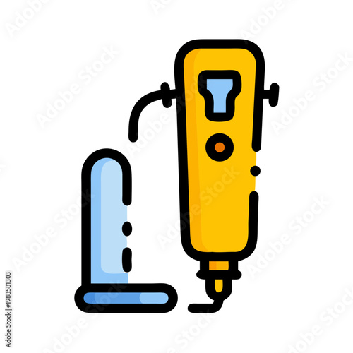 Electric hair clipper icon illustrating professional grooming equipment for barber services