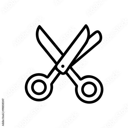 Scissor icon vector illustration isolated on transparent background. Black outline style