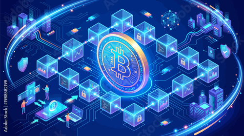 Bitcoin cryptocurrency digital currency symbol.