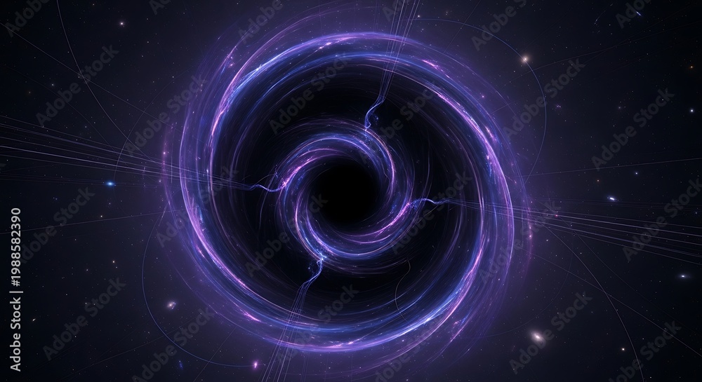 Obraz premium Cosmic Vortex - A Digital Rendering of a Black Holes Event Horizon.
