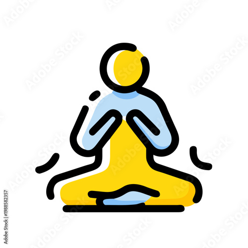 Person meditating in lotus pose, calm spiritual yoga practice for relaxation and mindfulness