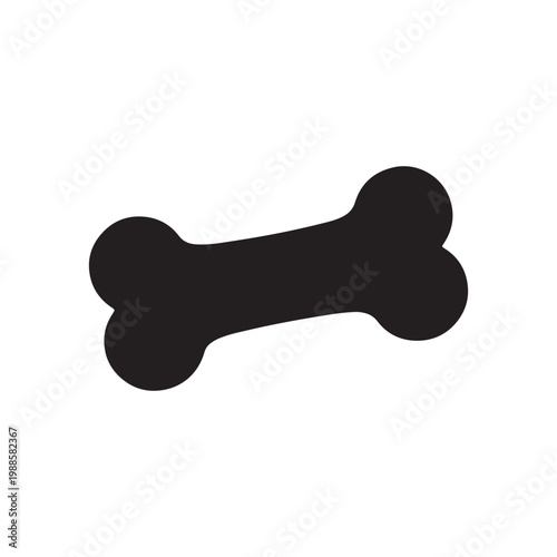 Dog food bone shape biscuit silhouette icon vector flat design