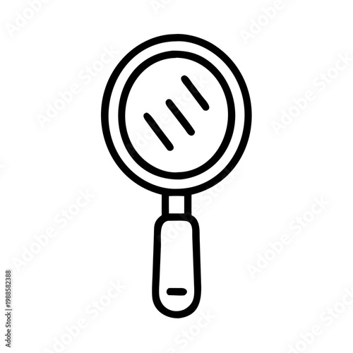 Black outline magnifying glass icon for search analysis research and investigation concepts